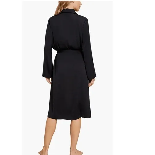 Barefoot Dreams Tie Waist Satin Robe, Luxury Comfort,‎ Black Size Medium, NWT - Image 2