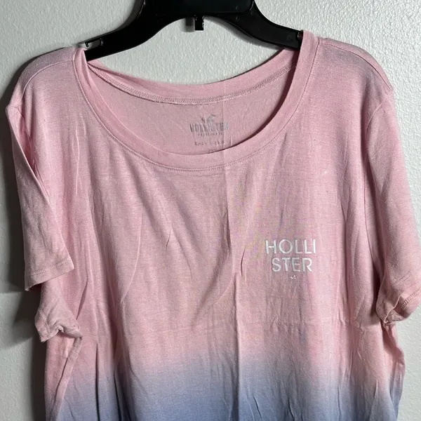 Hollister Women Blue/Pink Casual‎ tie dye shirt size L - Image 2