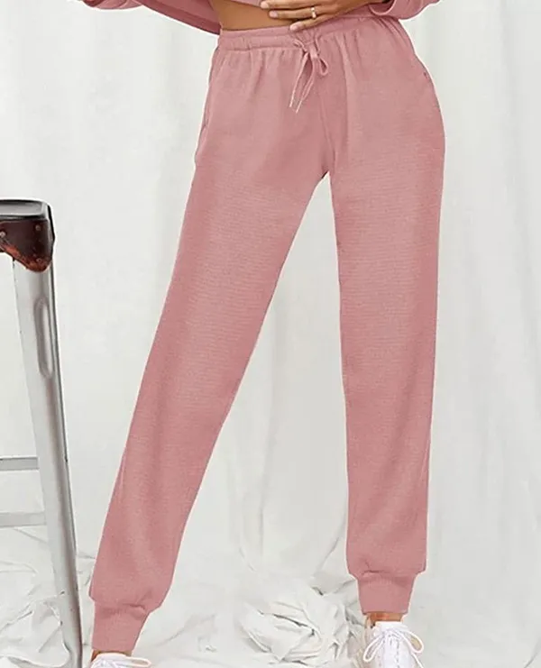 Amazon Woman Knit 2 Piece Long Sleeve Loungewear Jogger Set - Image 4