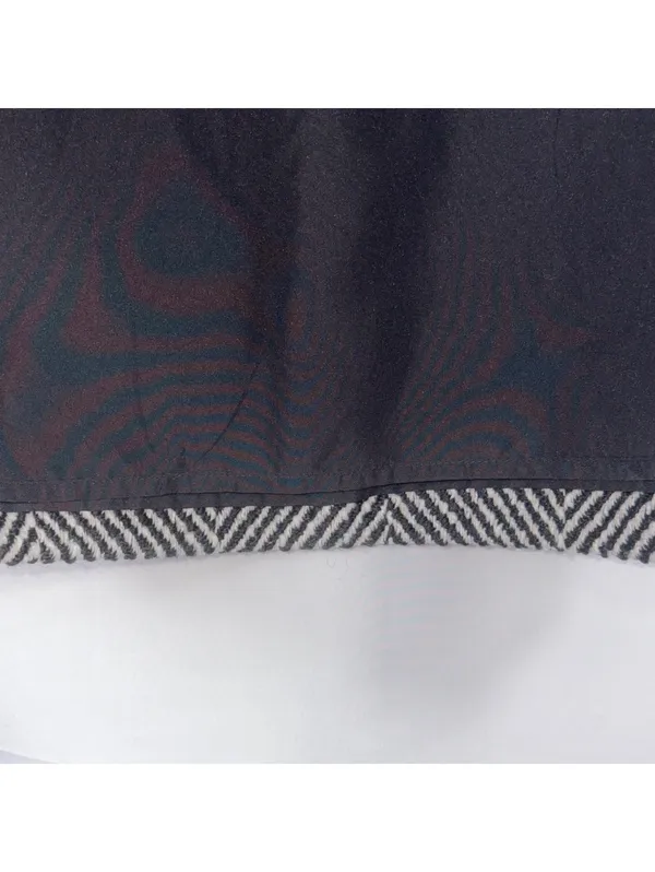 LOFT Size 0 Black White Herringbone Wool Mini Skirt - Image 4