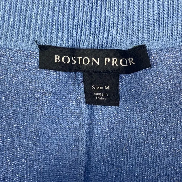 Boston Proper Blue Rhinestone Trim Knit Wide Leg Lounge Pants M - Image 6