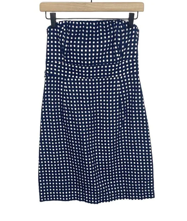 Vineyard Vines navy blue strapless dress size 2 EUC eyelet - Image 2