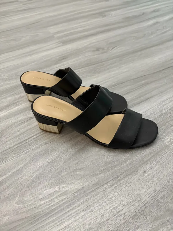 Anne Taylor Black and Gold Heels - Image 2