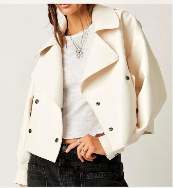 Free People Leather Jacket - Image 3