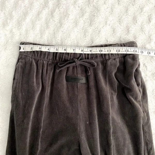 Fear of God Essentials Iron Black Gray Pull-on Velour Lounge Joggers Pants M - Image 7