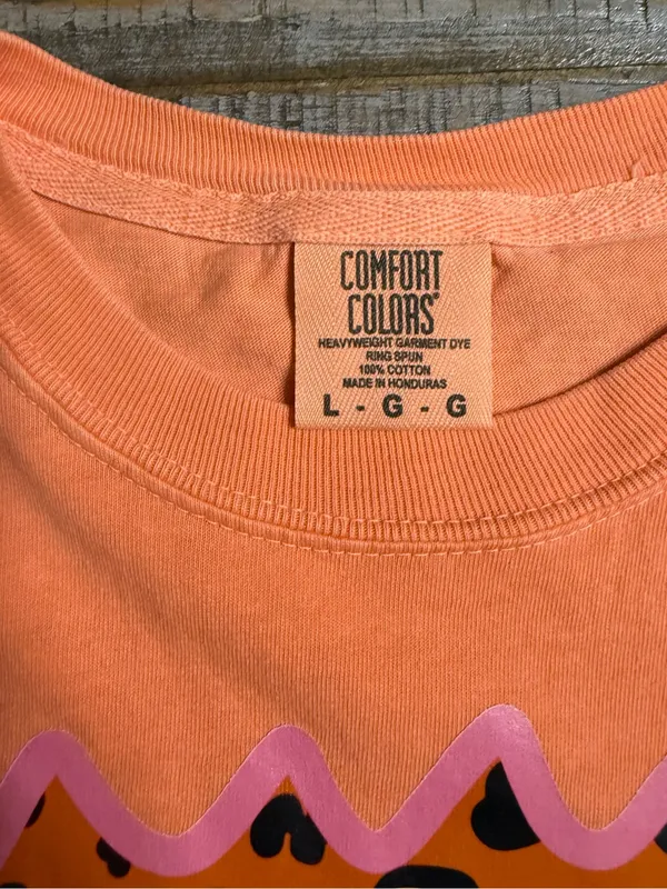 Comfort Colors cantaloupe Graphic Short-Sleeve Tee with Pink Accents - Image 2