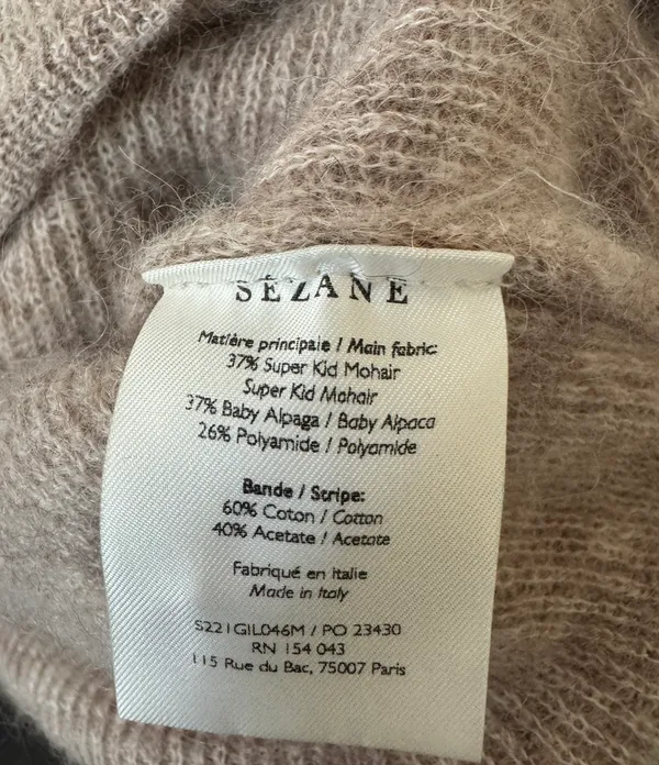Sézane Light Beige Gaspard Cardigan Thin Knit Button Up Cardigan Top xxs - Image 4