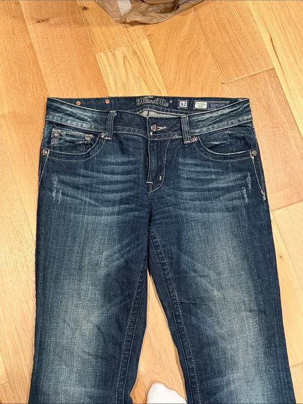 Miss Me Dark Blue‎ Bootcut Jeans with Wing Embroidery 32 - Image 5