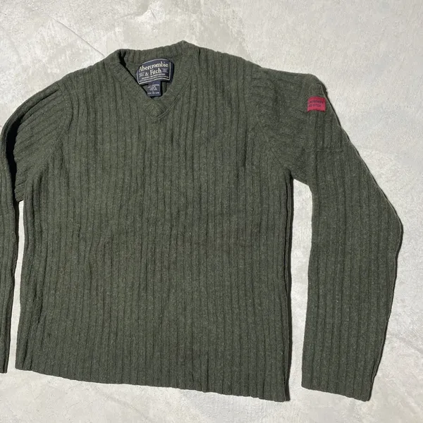 Abercrombie Fitch Women's SZ L VTG Wool Fair Isle Sweater Hong Kong Military AF - Image 2