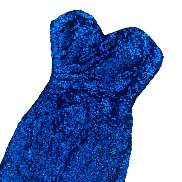 Faviana Blue Strapless Sequin Long prom Dress Size 4 - Image 2