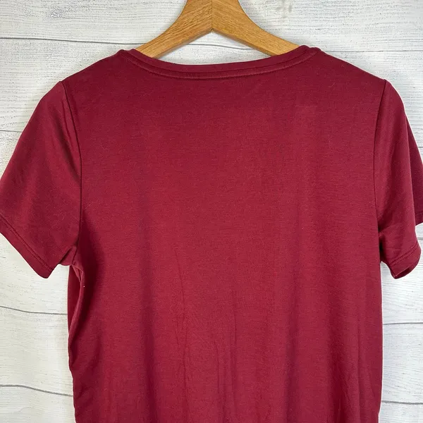 Athleta Women size M Burgundy Soft Drape V Neck Tee Everyday Basic - Image 5