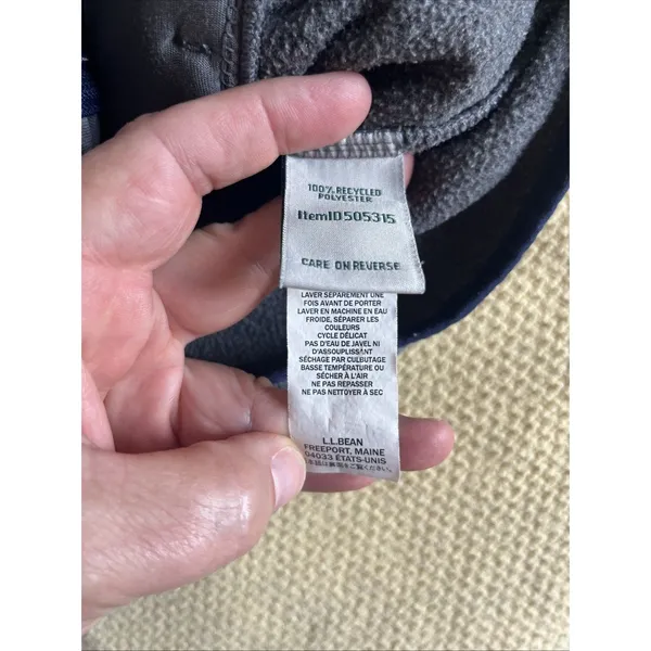 LL Bean Jacket Woman’s SP Grey Fleece Windblock Full Zip USA Made - Image 5