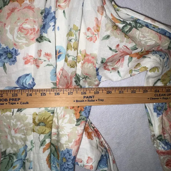 Elliatt Europium Dress‎ White Multi Floral Linen V-Neck Tie Back M $238 MSRP - Image 8