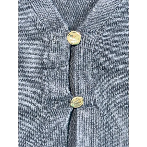 Abercrombie & Fitch Black Knit Sleeveless Button V-Neck Sweater Vest Top Size XS - Image 6
