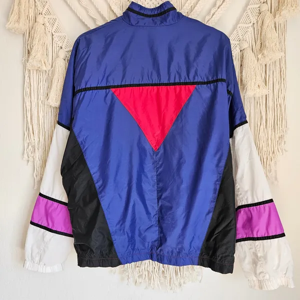 Nike‎ Vintage 90s Style Colorblock Windbreaker Jacket Red Blue Purple Womens L - Image 7