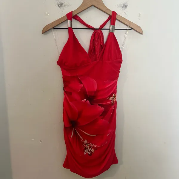 PEPPERMAYO- Divide Mini Dress Fire Red Size 4 - Image 2