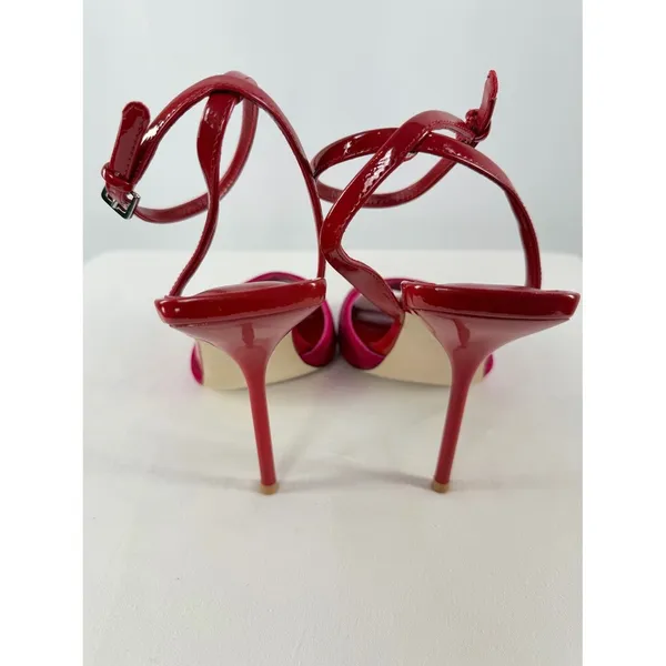 Steve Madden Lilac Color Block Leather Velvet Square Toe Heel in Pink Red 9.5 - Image 6