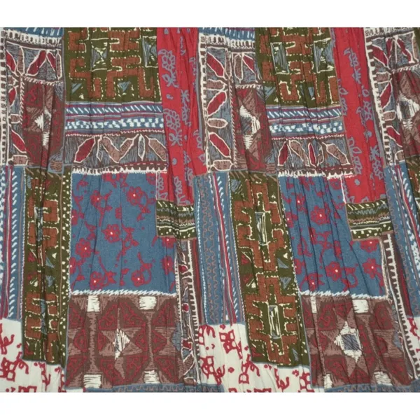 Vintage 12 Current M USA Made Broomstick Skirt Patchwork Floral Boho Modest - Image 4