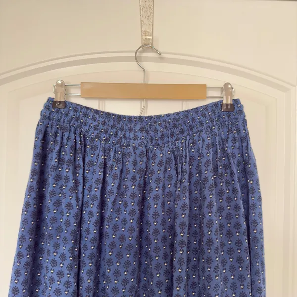 Gypsie Blue Large Boho Chic Whimsigoth Midi Skirt Lined Cottagecore Prairie - Image 4