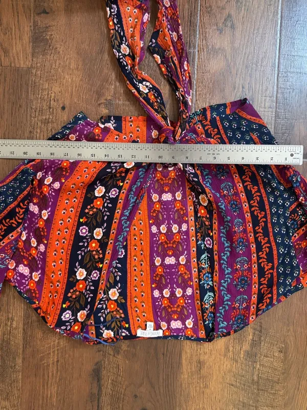 PATRONS OF PEACE by Anthropologie, boho floral, front tie shrug, size M - Image 12