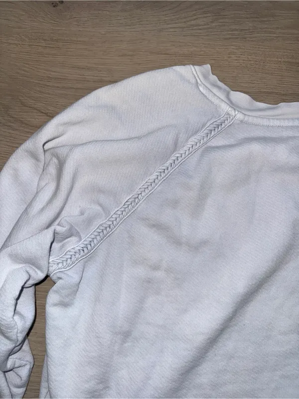 PAIGE Light Blue Crewneck Sweatshirt Braided Design Coastal Grandma Everyday - Image 4