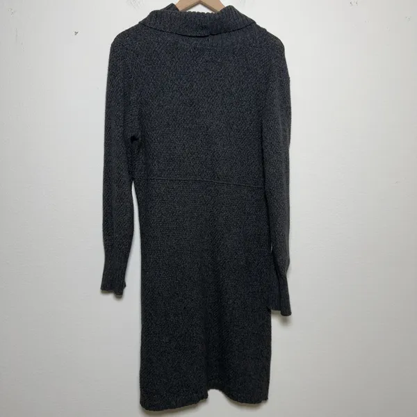 Royal‎ Robbins Womens Cotton Sweater Dress L Charcoal Gray Shawl Neck Y317008 - Image 8