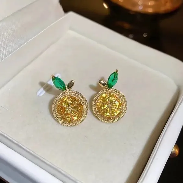 Lemon Earrings Gold - Image 2