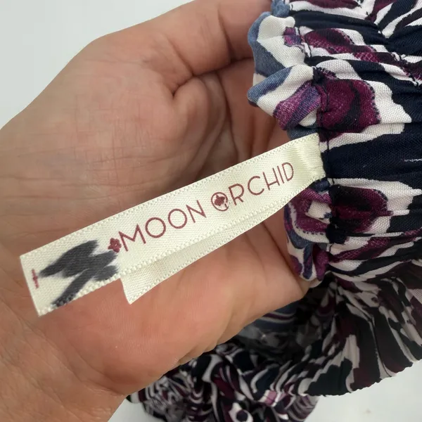 Moon Orchid Boho Maxi Skirt Sz L Cottagecore Festival Abstract Artsy Coastal - Image 8