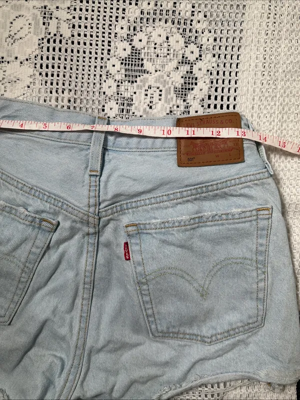 Levi’s Light Wash Distressed Women’s Denim Shorts‎ - Image 5