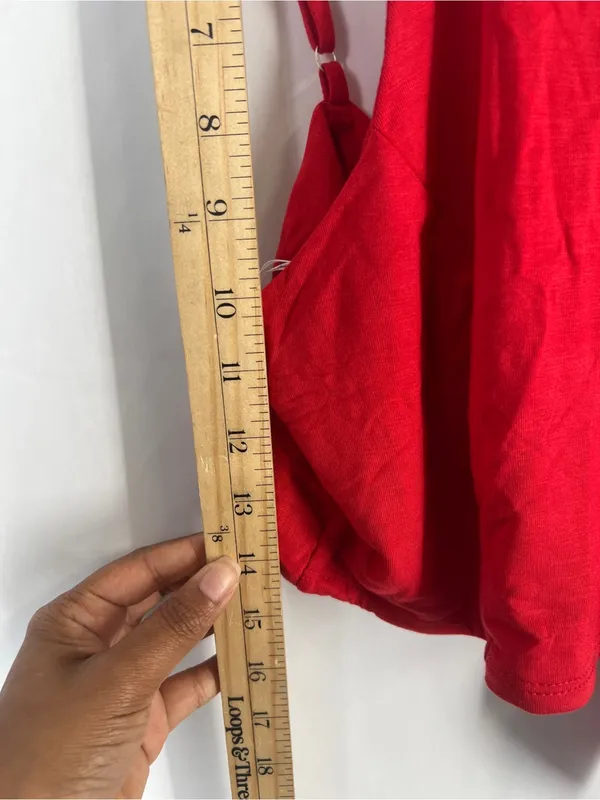 Lulus Red Tie-Back Cropped Cami Tank Top Size L NWT - Image 10