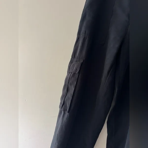 Zara Black‎ Stretchy Elastic Waist Cargo Jogger Pants With Pockets - Image 5