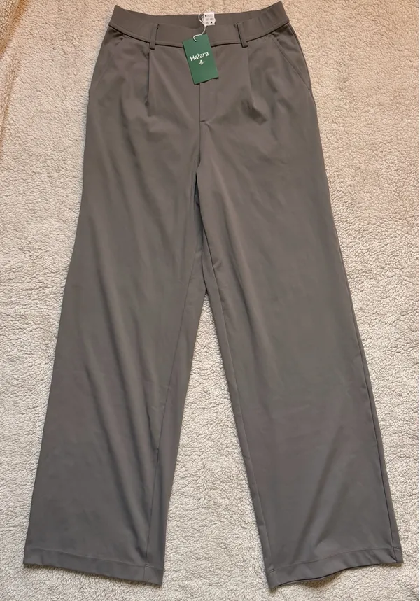 Halara Wide Leg Work Pants Gray Size S Tall NWT High Waisted Stretch - Image 5