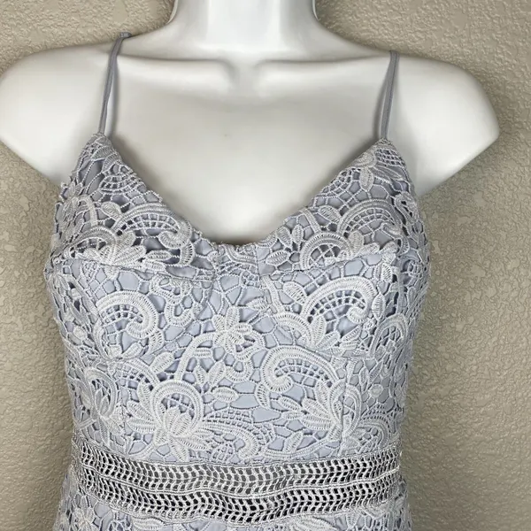 Bardot Womens Clementine Pencil Midi Dress Size 4 XS Pale‎ Blue Lace Underwire - Image 2
