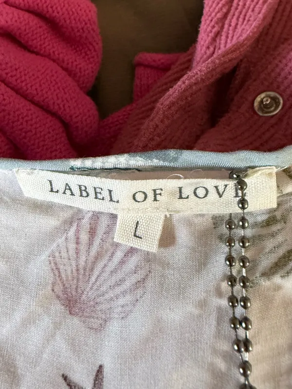 NWT‎ Label of Love Vacation by the Sea Shell Print Mini Dress Long Sleeve Tie Lg - Image 6