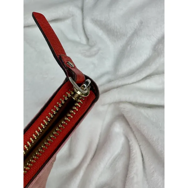 Kate Spade Wallet Womens One Size Red Leather Zip Around Credit Card Logo Clutch - Image 11