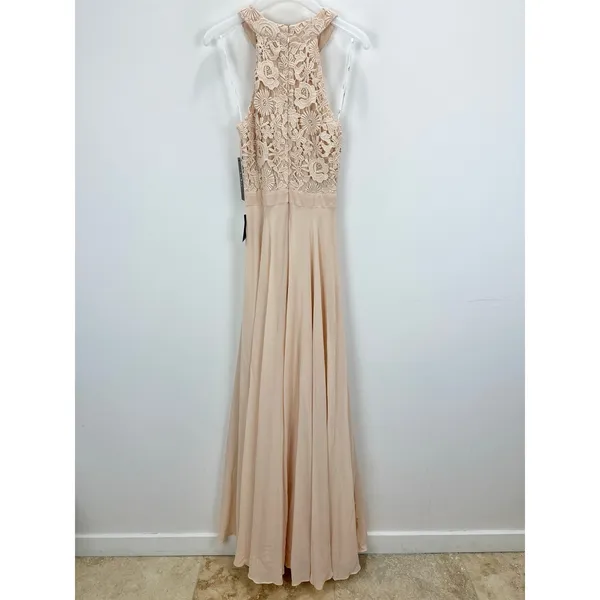 Lulus Picture Perfect Blush Lace Maxi Dress Formal Evening Bridesmaid Small NWT - Image 13