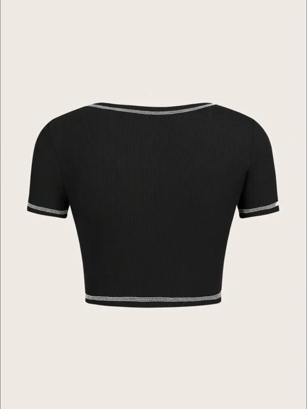 Crop Baby Tee Black Size XS - Image 4