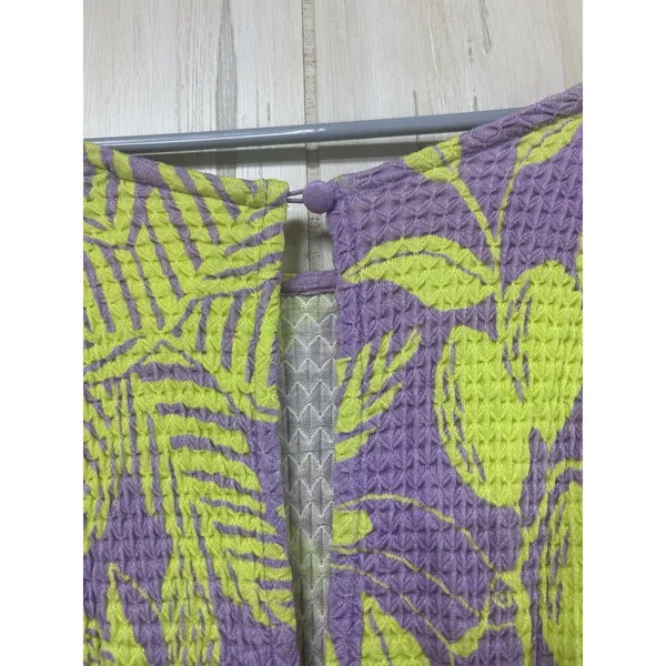 HTF Anthropologie x FARM Rio Knit Midi Dress Size Small Purple Motif - Image 8