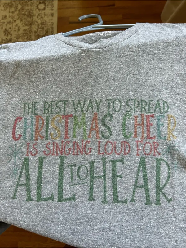 Gray Graphic Christmas Cheer T-Shirt - Image 4