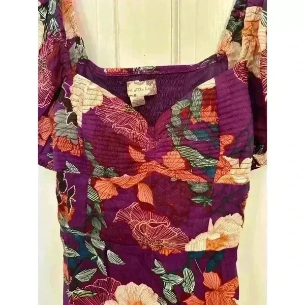 Band of Gypsies Floral Short Sleeve Purple Dress size S NWT‎ - Image 2