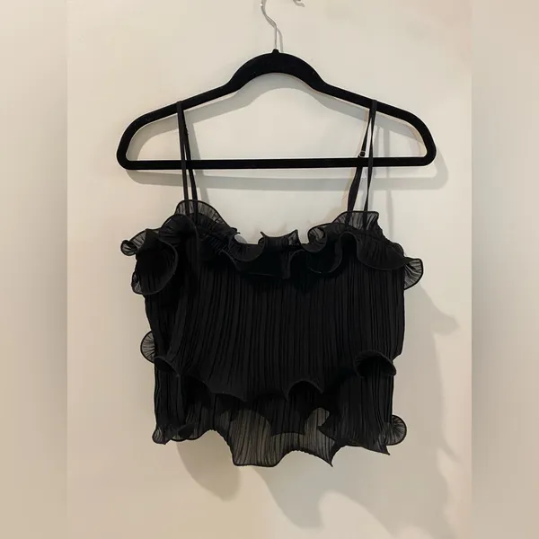 Lush- Ruffle Spaghetti Strap Top-Size Large - Image 2