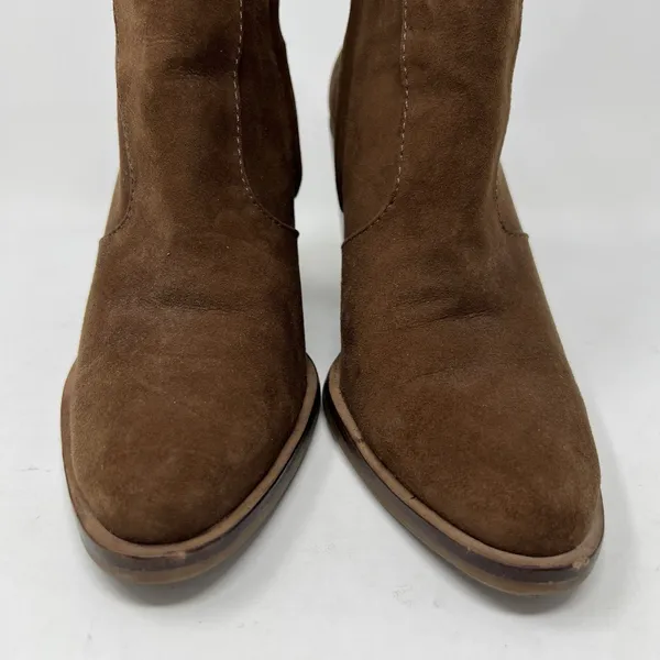 Gianni Bini Tovyy Booties Brown Suede Leather Block Heel Zip Up Women’s Size 7.5 - Image 6