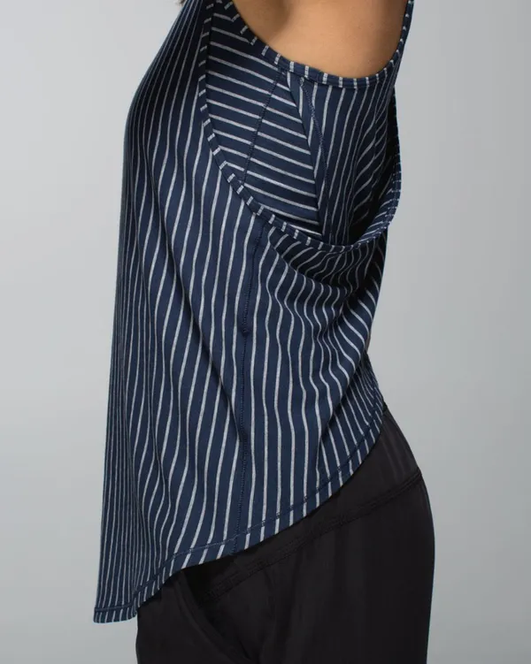 Lululemon Vita Racer Tank - West2east Stripe Inkwell Heathered Medium Grey - 4 - Image 7