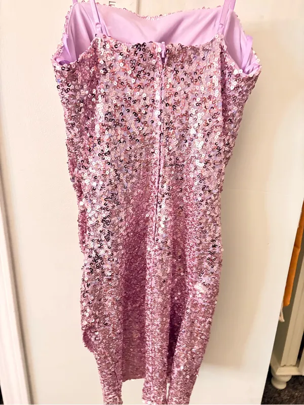 crystal sky mini sequin dress size Small Purple - Image 3