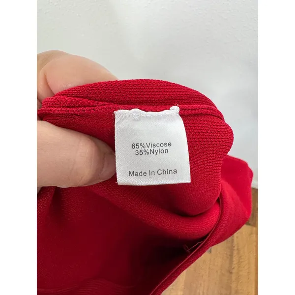 Tuckernuck‎ Womens Red Knit Pull On Flare Pants High Rise Viscose Blend Large - Image 4