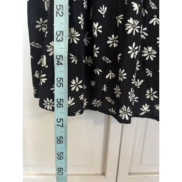 SO Floral Black/Cream Floral Smocked Back Midi Dress Size 2XL Pockets - Image 4
