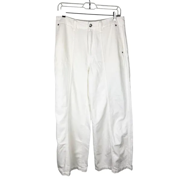 NWT Madewell Wide Sweep Trouser Denim Jeans Cream Size 27 Wide Leg Spring Summer - Image 2