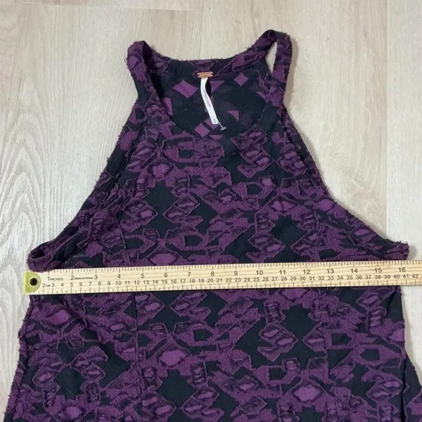 Free People Dark Textured Lace Halter Mini Whimsigoth Dress Small Fit Flare Boho - Image 4
