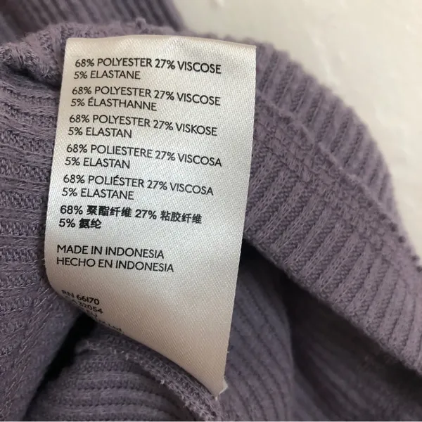 Free People We the Free Rib Purple Long Sleeve Cowl Split Back Sweater Small - Image 5