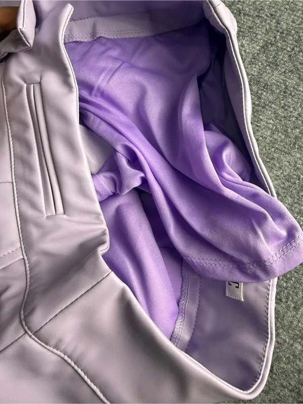 TCEC Women’s Smqll Lilac High-Waist pleather lined Shorts - Image 6